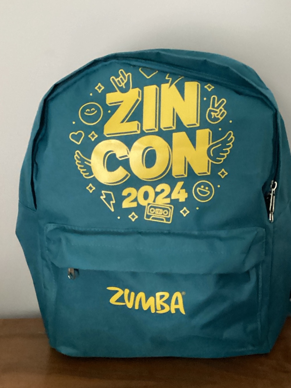 Zumba Fitness Teal Backpack with Yellow ZINCON 2024 Graphics